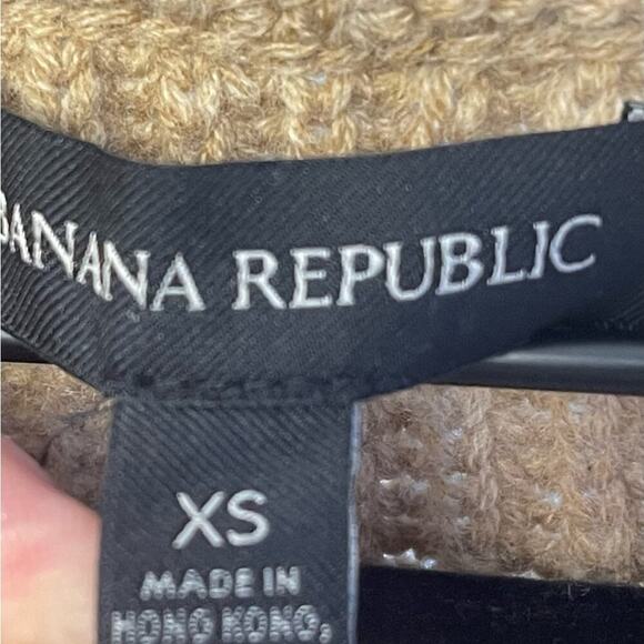 Banana Republic Extra Fine Merino Wool/Cashmere Blend Sweater, Tan, Preppy, XS - Picture 5 of 5